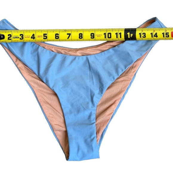 NWT J. Crew Blue Mist Baby Blue Curved Waist Cheeky Bikini Bottoms Sz M - Picture 11 of 13